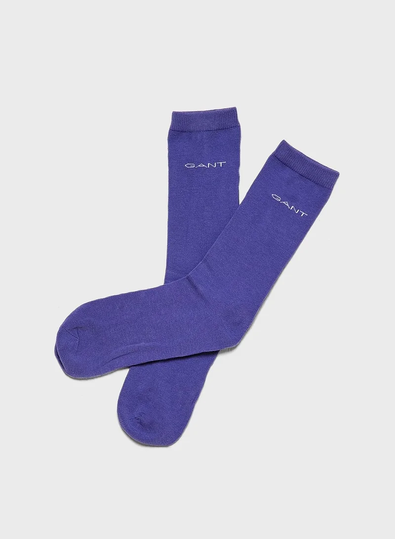 GANT 2 Pack Solid & Stripe Socks