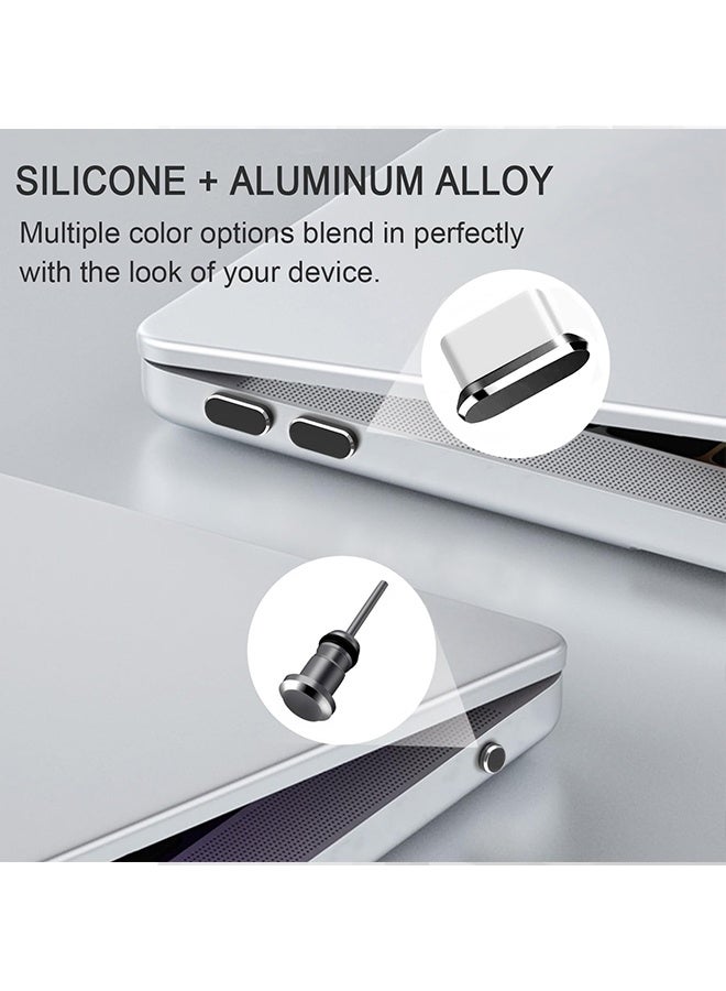 Wffo 6 Pack USB C Dust Plug - 3.5mm Headphone Dust Plug - Type C Anti Dust Plug Cover Charging Port Protector Cap with Cleaning Brush - for iPhone 15/16 Series, Samsung Galaxy S22/S21/S20, Note 20/10, All USB C Devices - Compatible with Mobiles and Laptops - Black - Image 5