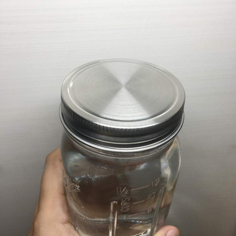 Vknic Stainless Steel Mason Jar Lids, Storage Caps with Silicone Seals for Regular Mouth Size Jars, Polished Surface, Reusable and Leak Proof, Pack of 12 (12-Pack Regular Mouth stainless steel) - Image 4