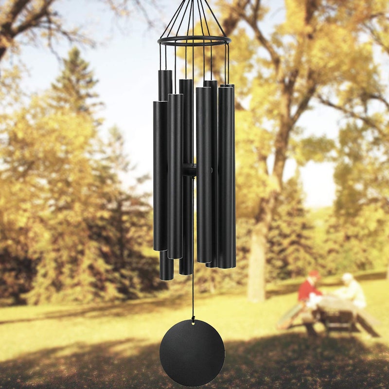 ASTARIN Large Wind Chimes for Outside38 inch Sympathy Wind Chimes Outdoor Clearance with 8 Aluminum Tuned Black Tubes Memorial Wind Chimes Gift Decoration for Home GardenPatioBackyard