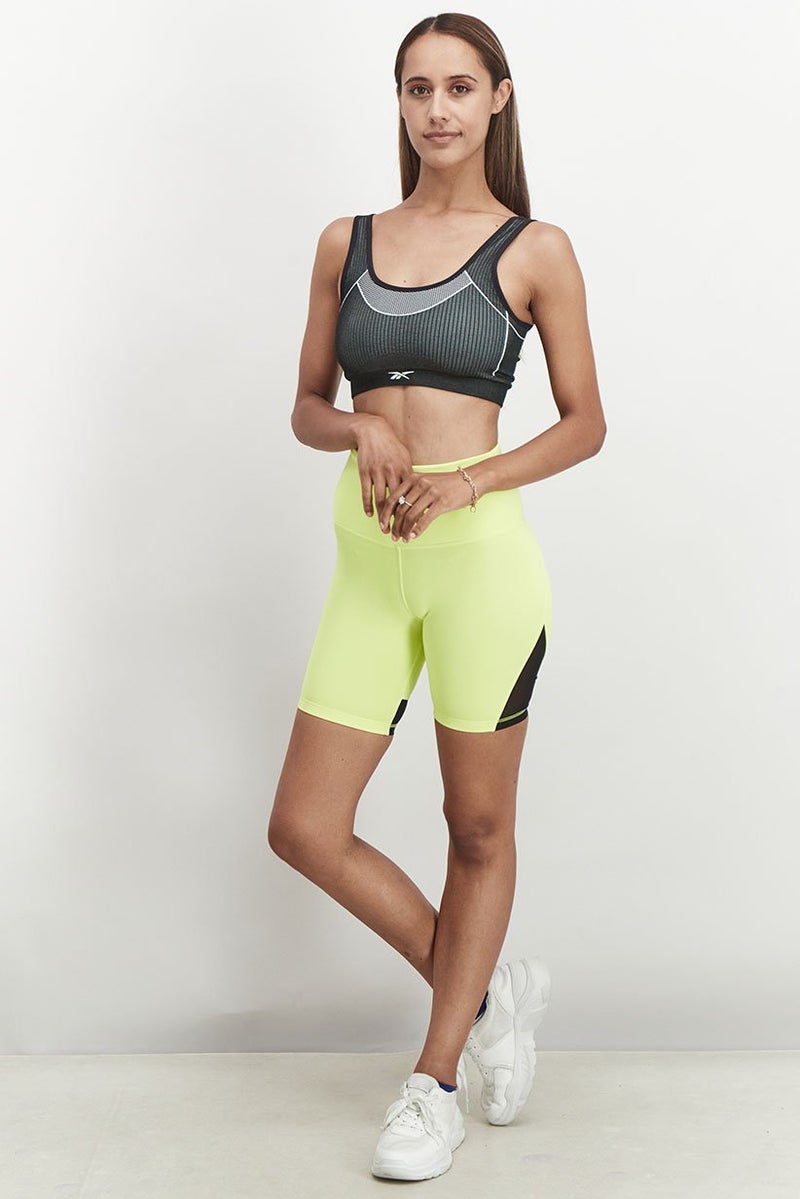 Reebok Women Sport Fit Plain Pull On Biker Shorts, Lime Green - Image 4