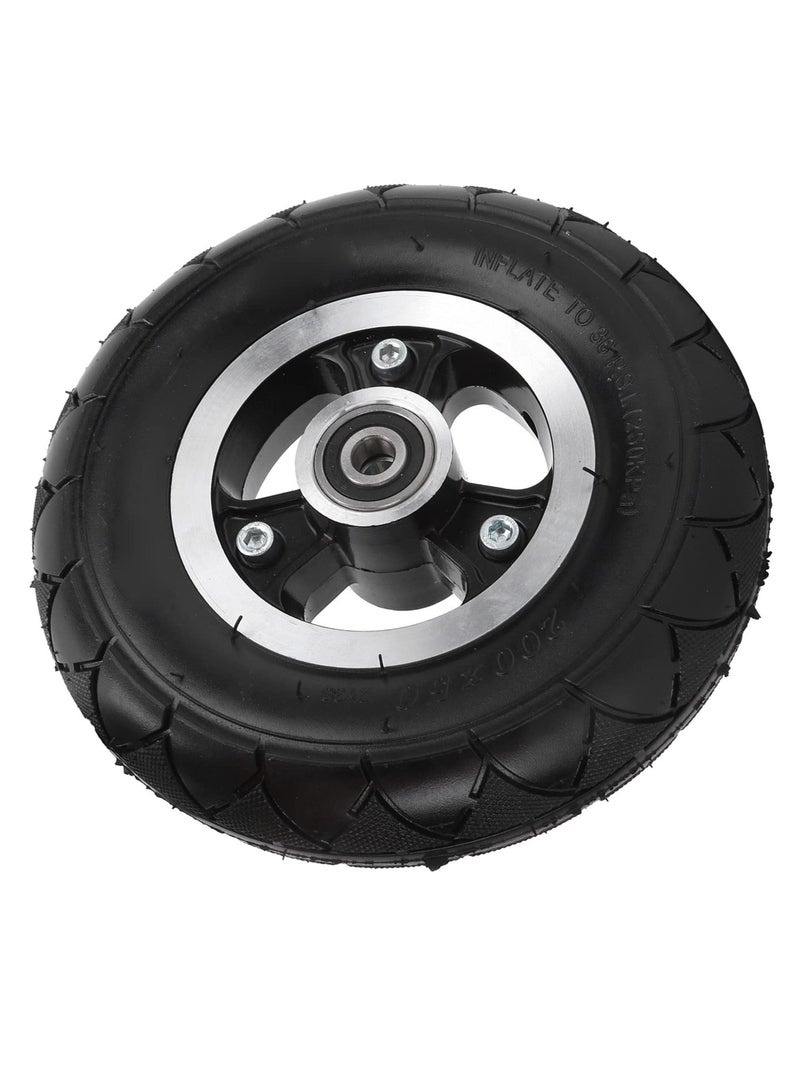 إطار سكوتر كهربائي ، إطارات مطاطية مقاس 8 بوصات مضادة للانزلاق ، حافة عجلة 200 × 50 ومجموعة إطارات مع جنوط سبيكة