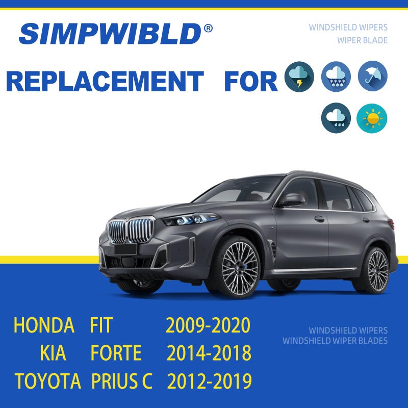 SIMPWIBLD 2 Factory Wiper Blades Replacement For 2009-2020 Honda Fit / 2011-2016 Hyundai Elantra Original Equipment Windshield Wiper Blades Set 28"+14" (Set of 2) U/J HOOK - Image 2