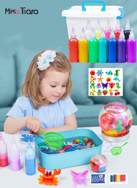 Magic Water Elf Beads Toy Set with Box,DIY Maker kit, Jelly Sea Animal Creature, Sensory Bin Set,Toys for 3+Year Old Boys Girls, Party Favors, Goodie Bags Fillers, Birthday Day Gifts and Prize