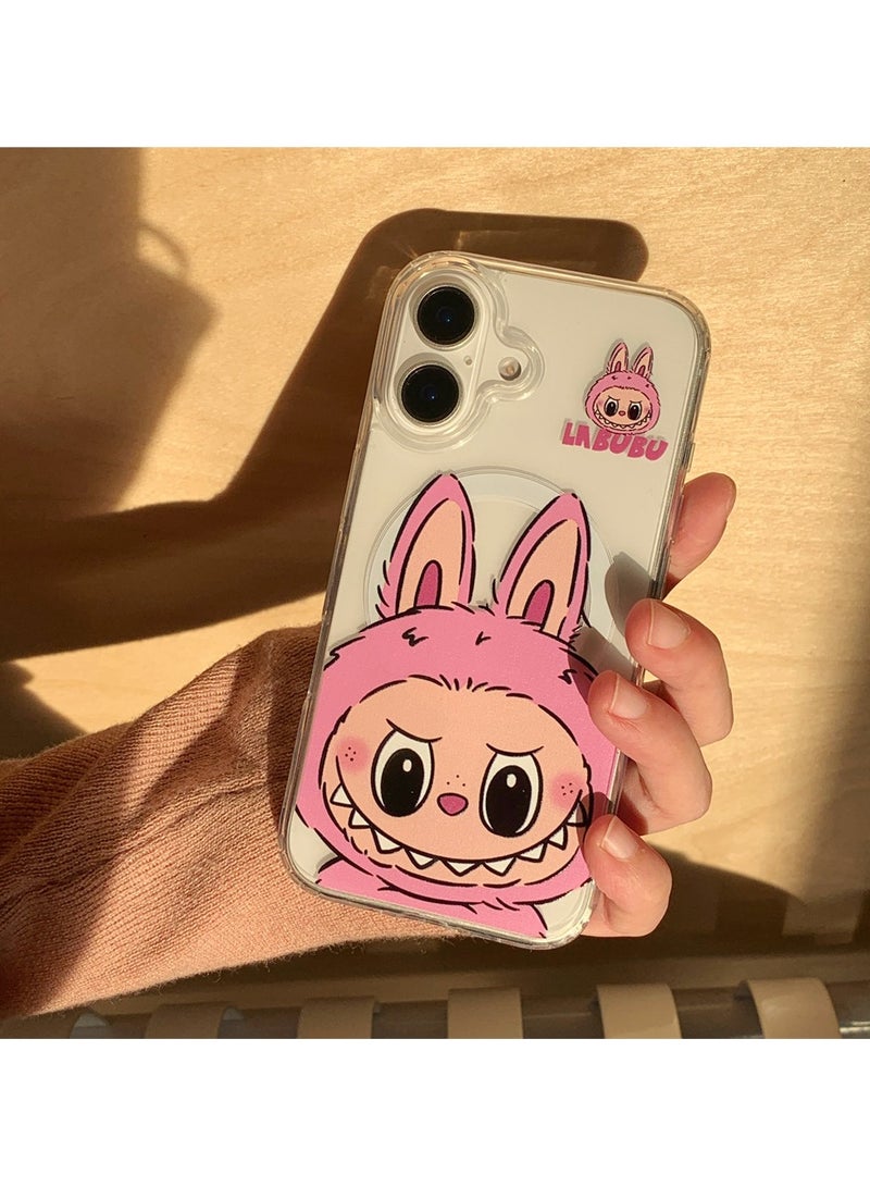 general Cute Labubu Airbag Stand Phone Case for iPhone 16, three-dimensional cartoon, anti-drop airbag, multi-angle stand - Image 2