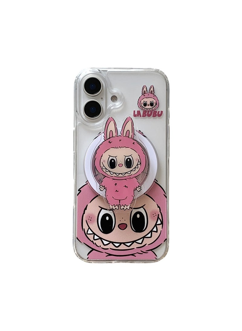 general Cute Labubu Airbag Stand Phone Case for iPhone 16, three-dimensional cartoon, anti-drop airbag, multi-angle stand - Image 1