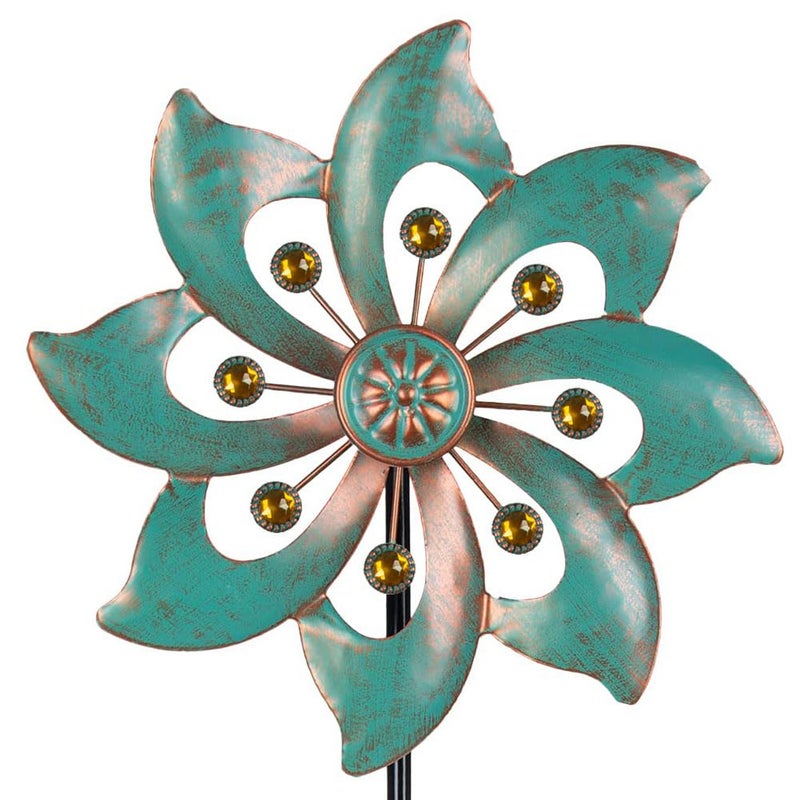 VEWOGARDEN Garden Decor Wind Spinners Small Waterproof Metal Pinwheels Wind Spinner for Yard and Garden 37  10inches Single Blade