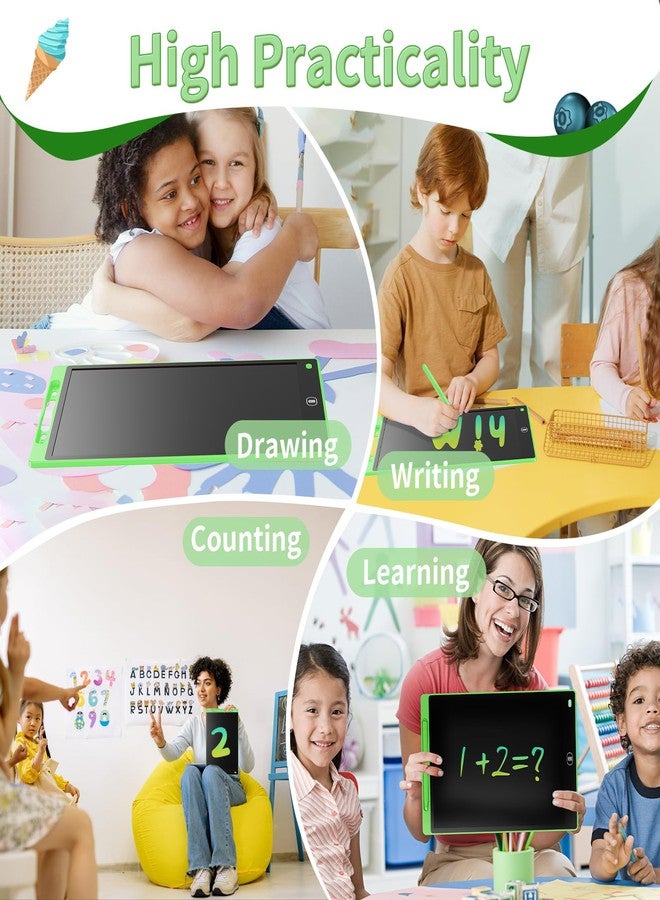 Genialba [2 Pack] 8.5 Inch Colorful LCD Writing Tablet, Erasable Drawing Board, Kids Gift, Graphics Tablet for Games for 2 3 4 5 6 7 Years (Green and Blue, 2 Separate Packs) - Image 5