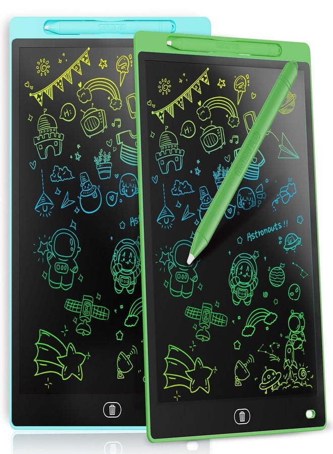 Genialba [2 Pack] 8.5 Inch Colorful LCD Writing Tablet, Erasable Drawing Board, Kids Gift, Graphics Tablet for Games for 2 3 4 5 6 7 Years (Green and Blue, 2 Separate Packs) - Image 1