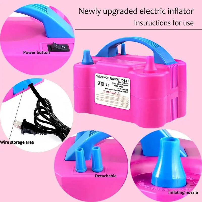 PETO high-power electric balloon pump balloon blower inflatable pump double hole automatic inflator inflatable ball machine wedding room balloon blowing weapon - Image 3