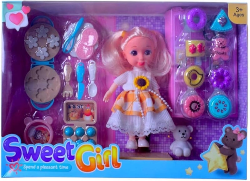 لعبة فرسانه مع دوب إكسسوارات "Sweet Girl" (الففلة الحلوة) متعددة الألوان