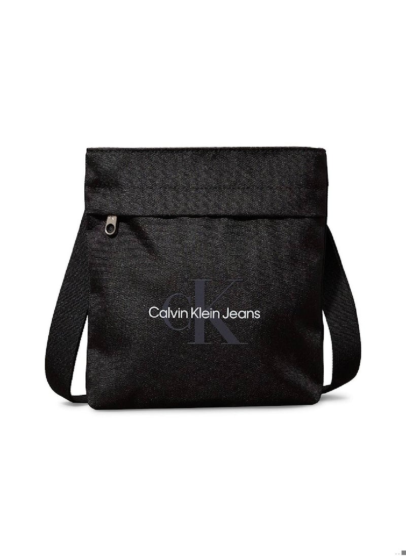 Calvin Klein Jeans Men's Logo Flat Crossbody Bag, Black - Recycled Polyester  - Image 1