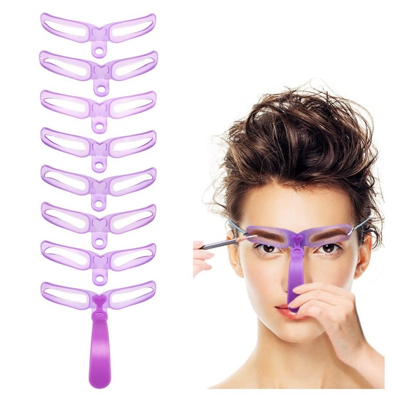 Amariver Eyebrow Stencils Eyebrow Template Eyebrow Shaping Kit8 Styles Reusable Eyebrow Stencil with Handle and Strap Washable