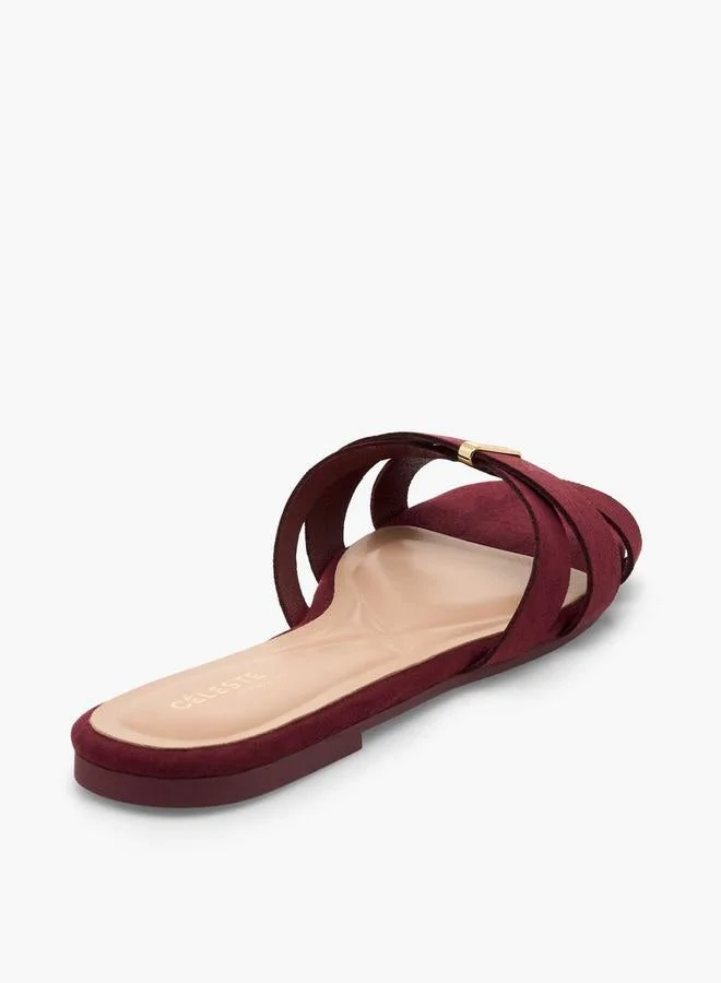 Celeste BURGUNDY Women Slip-On Sandals for Women | Best Price UAE