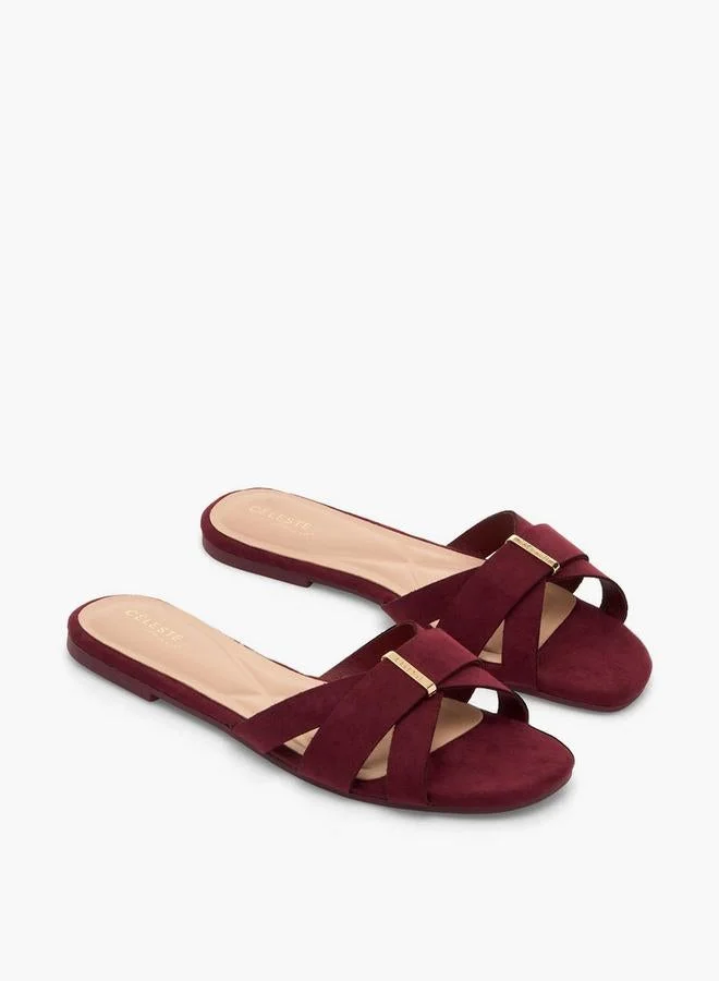 Celeste BURGUNDY Women Slip-On Sandals for Women | Best Price UAE