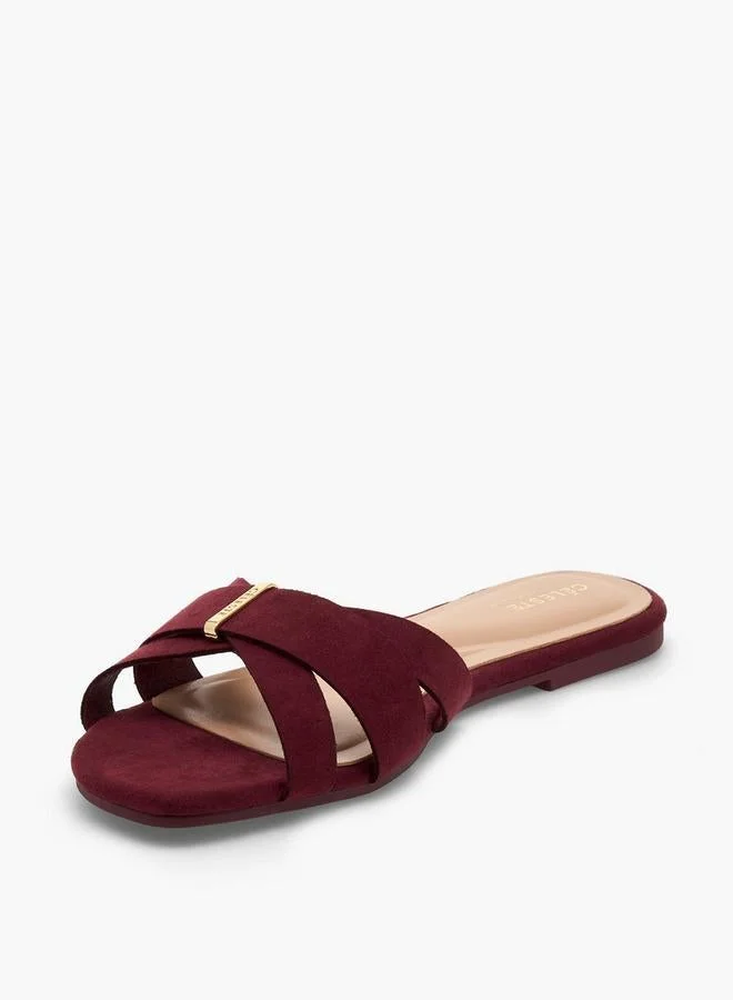 Celeste BURGUNDY Women Slip-On Sandals for Women | Best Price UAE