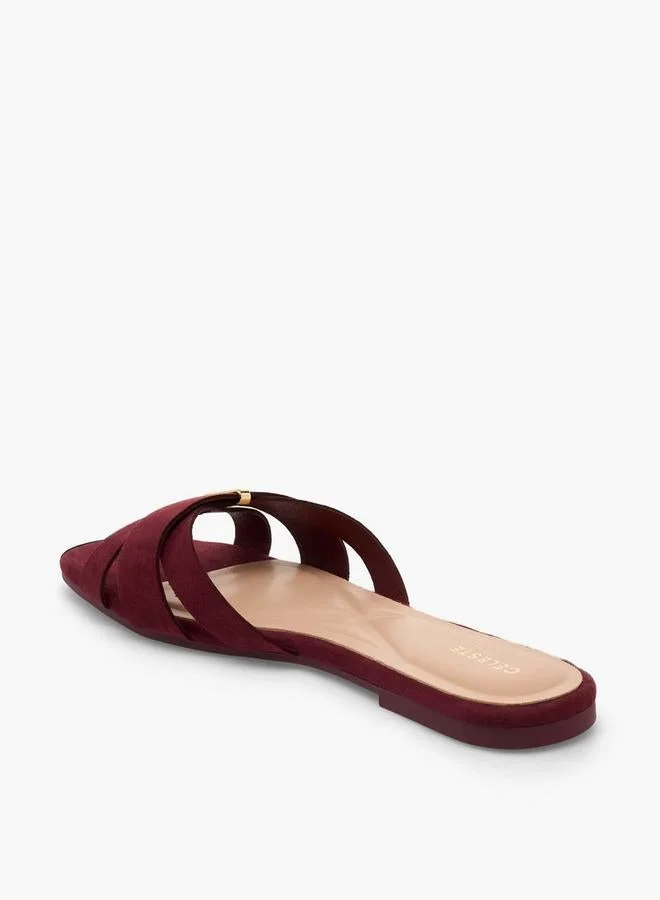 Celeste BURGUNDY Women Slip-On Sandals for Women | Best Price UAE