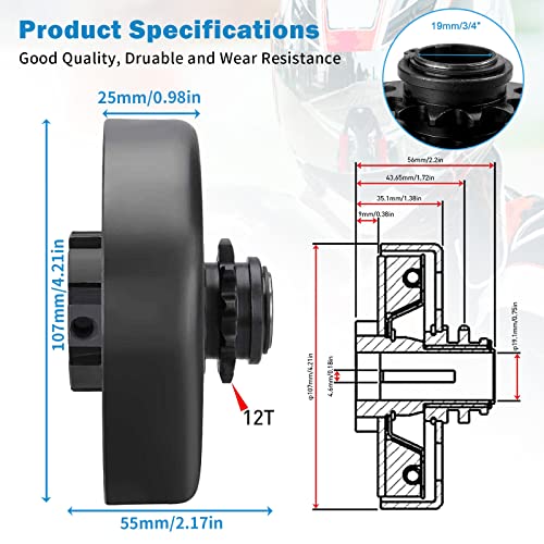 TEANTECH Go Kart Clutch 3/4" Bore 12T with #35 Chain Centrifugal Clutch and Chain for Go Kart Minibike Honda Kart Engines - Image 2