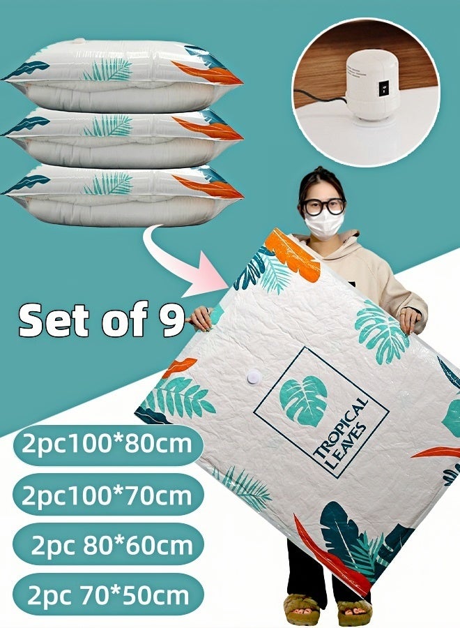 Vacuum Storage Bag with Electric Pump, 8-Pack (2 Extra Large, 2 Large, 2 Medium, 2 Small), Reusable Space Saving Bag for Clothes, Mattresses, Blankets, Duvets, Pillows, Storage Space Saving - Image 1