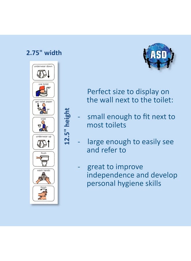 Autism Supplies And Developments Potty Training Visual Schedule - Premium Durable Plastic - Teach Kids To Use Toilet - Special Education Classroom - Routine Chart For Autism (English)  - Image 3