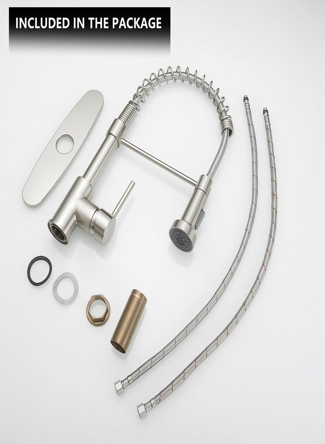 AIMADI Kitchen Faucets with Deck Plate AIMADI,Contemporary Single Handle Stainless Steel Brushed Nickel Pull Down Kitchen Sink Faucets - Image 5