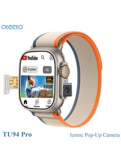 Oteeto Oteeto TU94 Pro 2.02 Inch Display Smart Watch With Unique Pop Up Camera Sim Card Slot and 2 Pair Straps Designed For Ladies and Gents  - Image 2