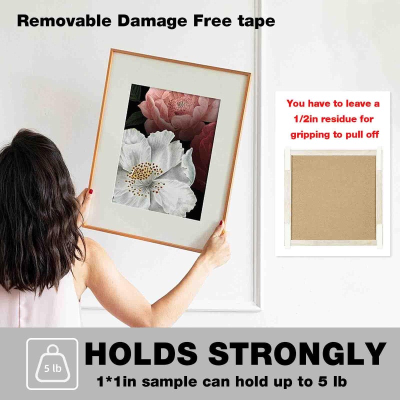 Hasaky Removable Double Sided Tape 40pcs, Picutre Hanging Strips Damage Free,Heavy Duty Mounting Tape Wall Adhesive Strips for Poster Carpet Rug Art Craft Scrapbook - Image 3