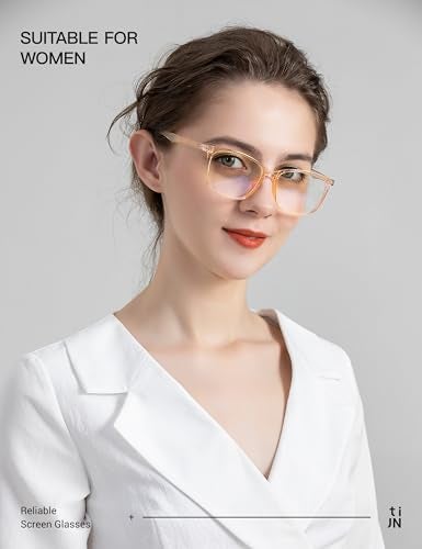 TIJN نظارات TIJN لحجب الضوء الأزرق للنساء والرجال بإطار TR90 مربع نظارات نيرد مضادة للضوء الأزرق لشاشة الكمبيوتر - Image 3