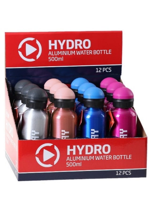 STATOVAC زجاجة ماء هيدرو من الألمنيوم 500 مل - زجاجة رياضية خفيفة الوزن ومضادة للتسرب للاستخدام في الصالة الرياضية، المكتب، السفر والأنشطة الخارجية - زجاجة مشروبات قابلة لإعادة الاستخدام - ألوان متنوعة - Image 1