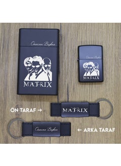 Ada Lazer Personalized The Matrix Metal Cigarette Box, Zippo Lighter and Keychain Set  - Image 2