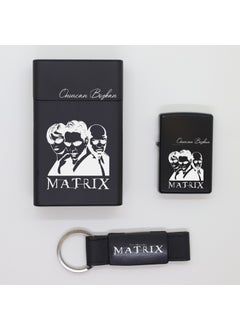 Ada Lazer Personalized The Matrix Metal Cigarette Box, Zippo Lighter and Keychain Set  - Image 1