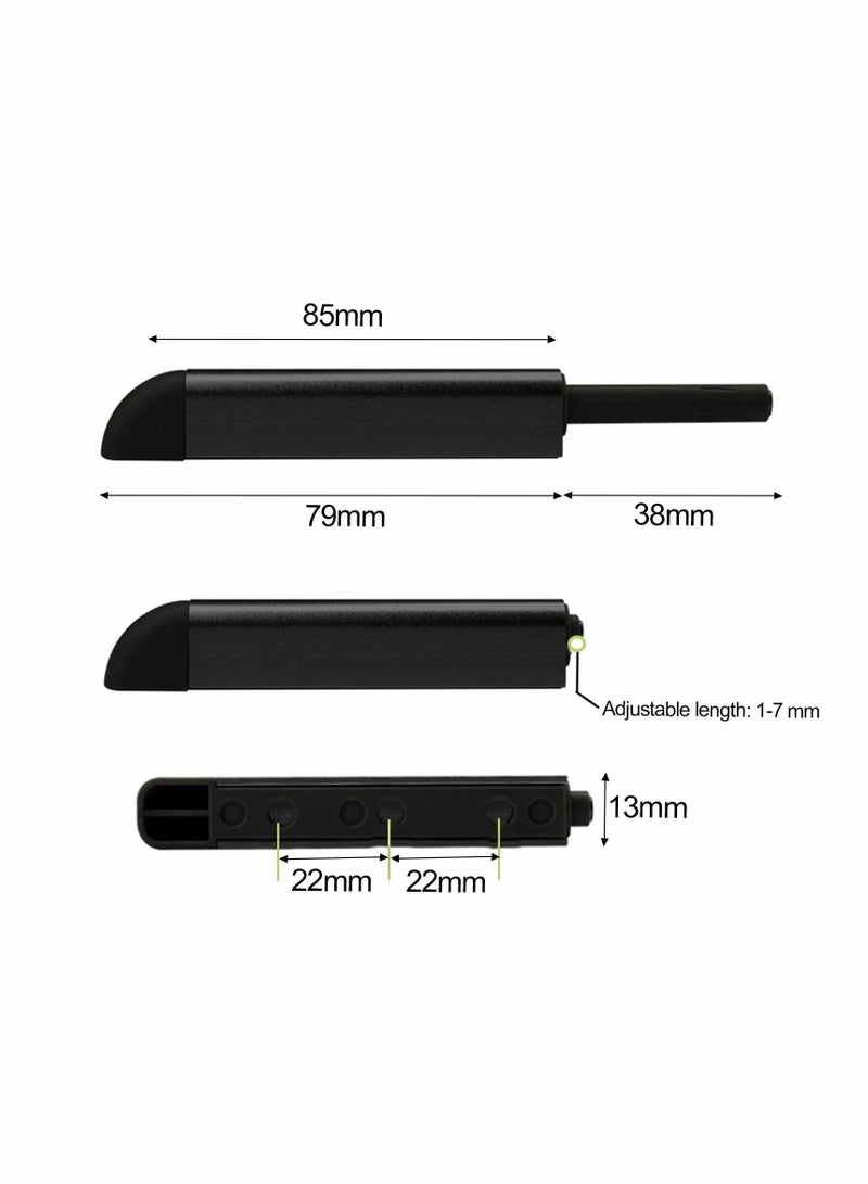 SYOSI Magnetic Touch Latch, Magnetic Door Catch Push to Open Latch Adjustable Magnetic Cabinet Closures Release Catches Damper for Cupboard Wardrobe (6Pcs Black) - Image 2