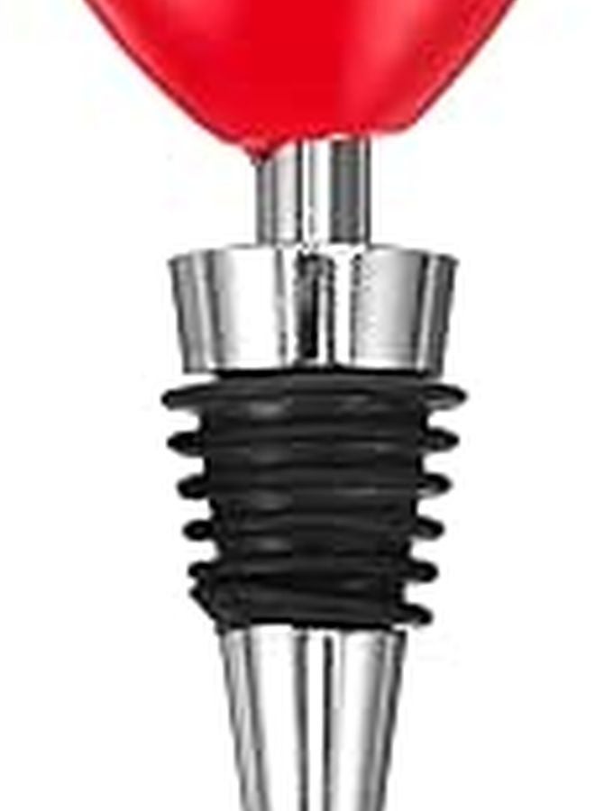 Heart Shaped Red Wine Bottle Stopper Reusable Plug For Valentine Wedding Romantic Dinner - Image 1