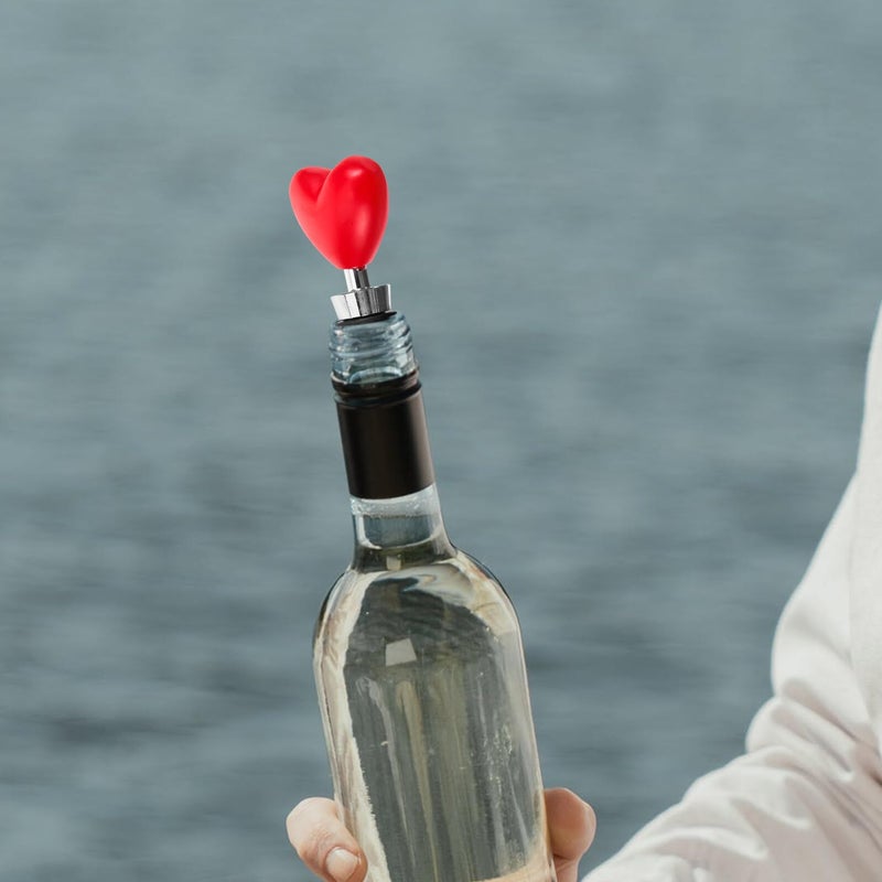 Heart Shaped Red Wine Bottle Stopper Reusable Plug For Valentine Wedding Romantic Dinner - Image 4