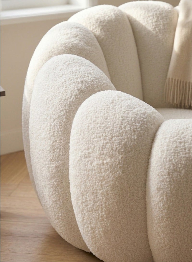 House One Chair | Swedish wood and Bouclé - Beige - Image 3