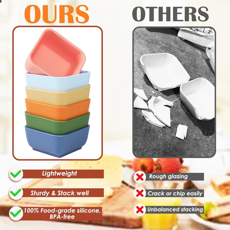 Webake أوعية غمس سيليكون ويبك 3 أونص صغيرة لأغراض الطهي صلصة خادم التوابل خالية من BPA مجموعة من 6 - Image 5