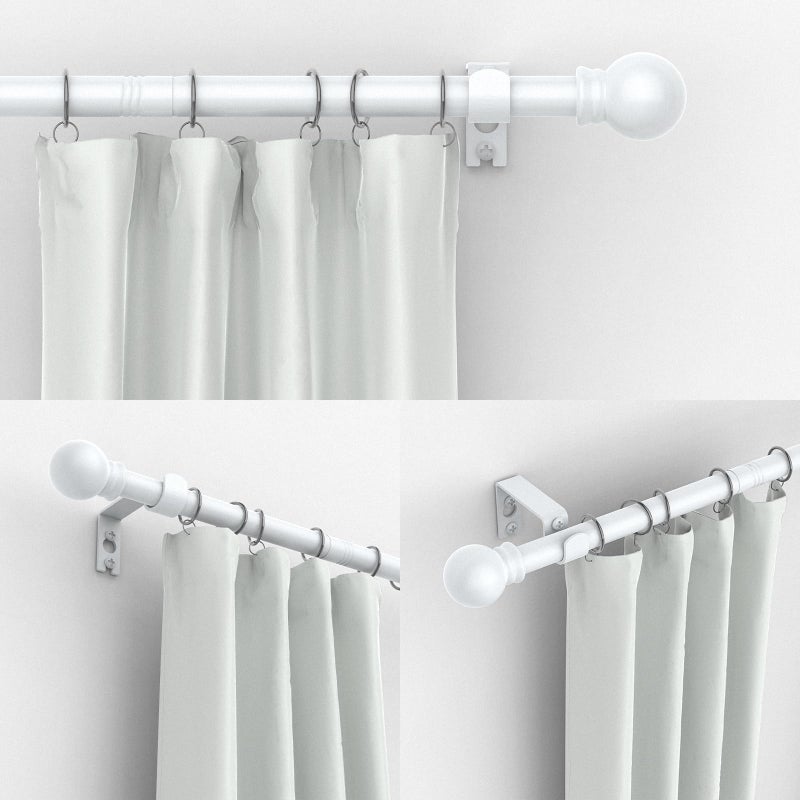 Thestoa Curtain Rods for Windows 48 to 84-92 Inch, White, Stainless Steel Rods for Bedroom, Living Room, Kitchen, Farmhouse, Outdoor - Image 2