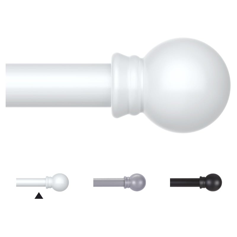 Thestoa Curtain Rods for Windows 48 to 84-92 Inch, White, Stainless Steel Rods for Bedroom, Living Room, Kitchen, Farmhouse, Outdoor - Image 1