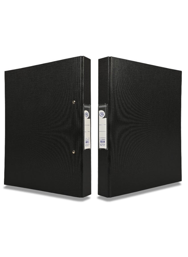 FIS PP Ring Binder, A4 Size(210x297), 2[O]Ring Type, 25mm Ring Size, 42mm Spine Size with PVC Pocket in Spine for Label Design, Packet of 10 Pieces Per Box, Black Color-FSBDPPA4BK10  - Image 2