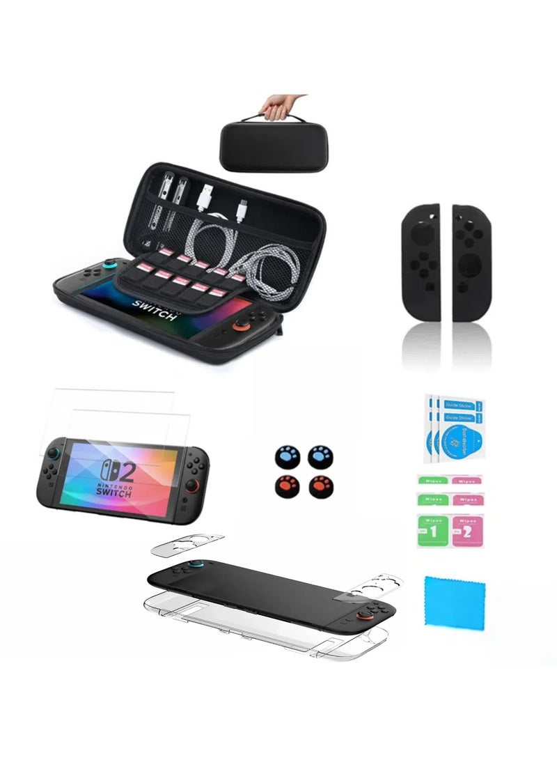 MonaPlay Nintendo Switch 2 Carry Case, 19-In-1 Hard Shell Bag Set, With Screen Protector, Joy Cons Caps - Image 1