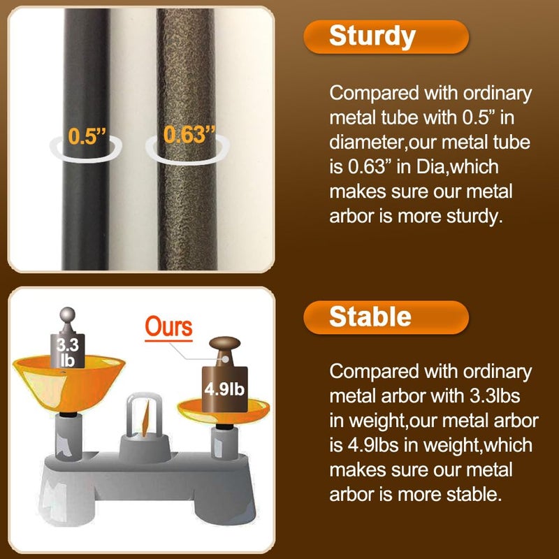 LeJoy Garden 100% Metal Obelisk Garden Trellis 6.3 Feet Tall Sturdy Plant Support for Climbing Vines and Flowers Stands,1pc Upgrade (Bronze, Large) - Image 2