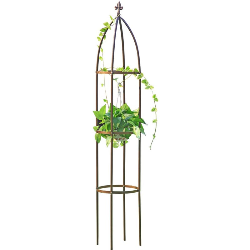 LeJoy Garden 100% Metal Obelisk Garden Trellis 6.3 Feet Tall Sturdy Plant Support for Climbing Vines and Flowers Stands,1pc Upgrade (Bronze, Large) - Image 1