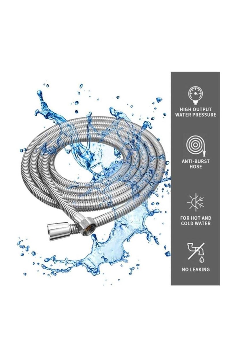 Shower Hose, 1.5 m Stainless Steel Shower Head Hose, 360°Anti-twist Shower Pipe, Bidet Hose, Shattaf Hose - Image 2