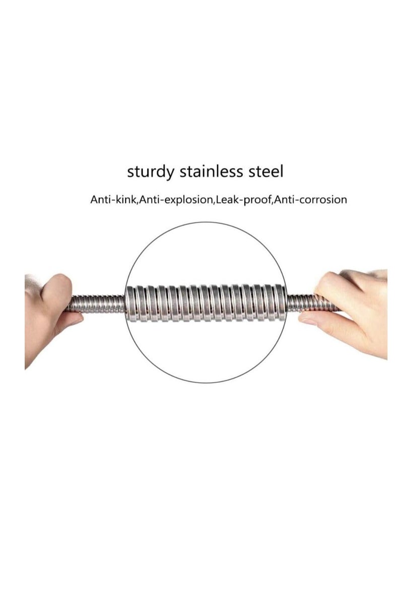 Shower Hose, 1.5 m Stainless Steel Shower Head Hose, 360°Anti-twist Shower Pipe, Bidet Hose, Shattaf Hose - Image 4