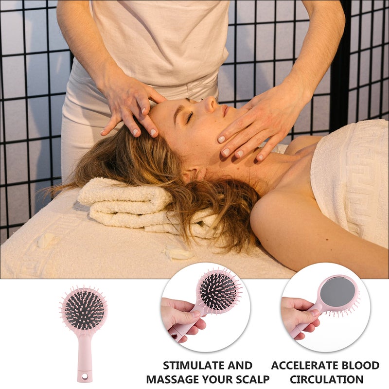 Candy-colored Hair Comb Double-sided Air Combs Massage Comb With Mirror - Image 4