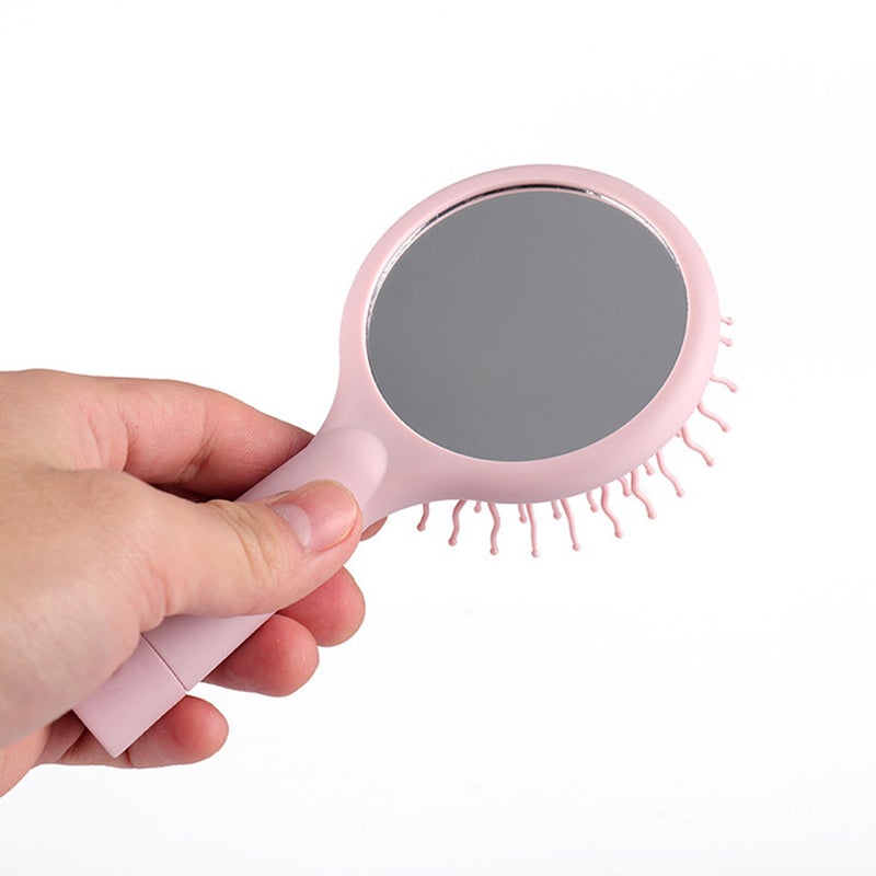 Candy-colored Hair Comb Double-sided Air Combs Massage Comb With Mirror - Image 1
