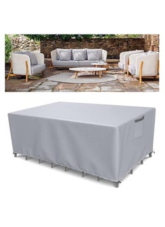 Premify Waterproof Outdoor Furniture Cover Silver, Premium Quality Patio Furniture Covers Dust Proof Anti-UV Heavy Duty Durable Sofa Sectional Table & Chair Cover Large 98"L x 78"W x 32"H  - Image 1
