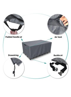 Premify Waterproof Outdoor Furniture Cover Silver, Premium Quality Patio Furniture Covers Dust Proof Anti-UV Heavy Duty Durable Sofa Sectional Table & Chair Cover Large 98"L x 78"W x 32"H  - Image 2