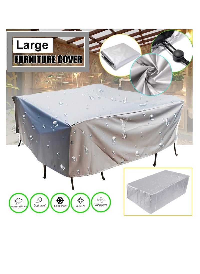 Premify Waterproof Outdoor Furniture Cover Silver, Premium Quality Patio Furniture Covers Dust Proof Anti-UV Heavy Duty Durable Sofa Sectional Table & Chair Cover Large 98"L x 78"W x 32"H - Image 5