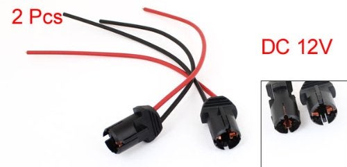 uxcell 2 قطع DC 12V T10 W5W 194 168 حامل ضوء مؤشر موصل سلكي - Image 3